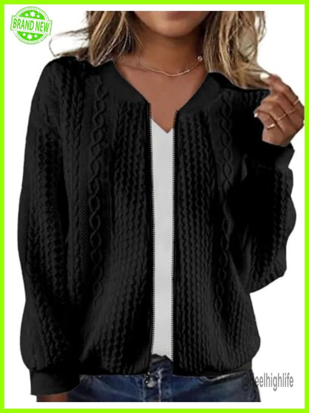 Zip Up Sweatshirt Jacket Women Casual Outerwear Trendy Cardigan